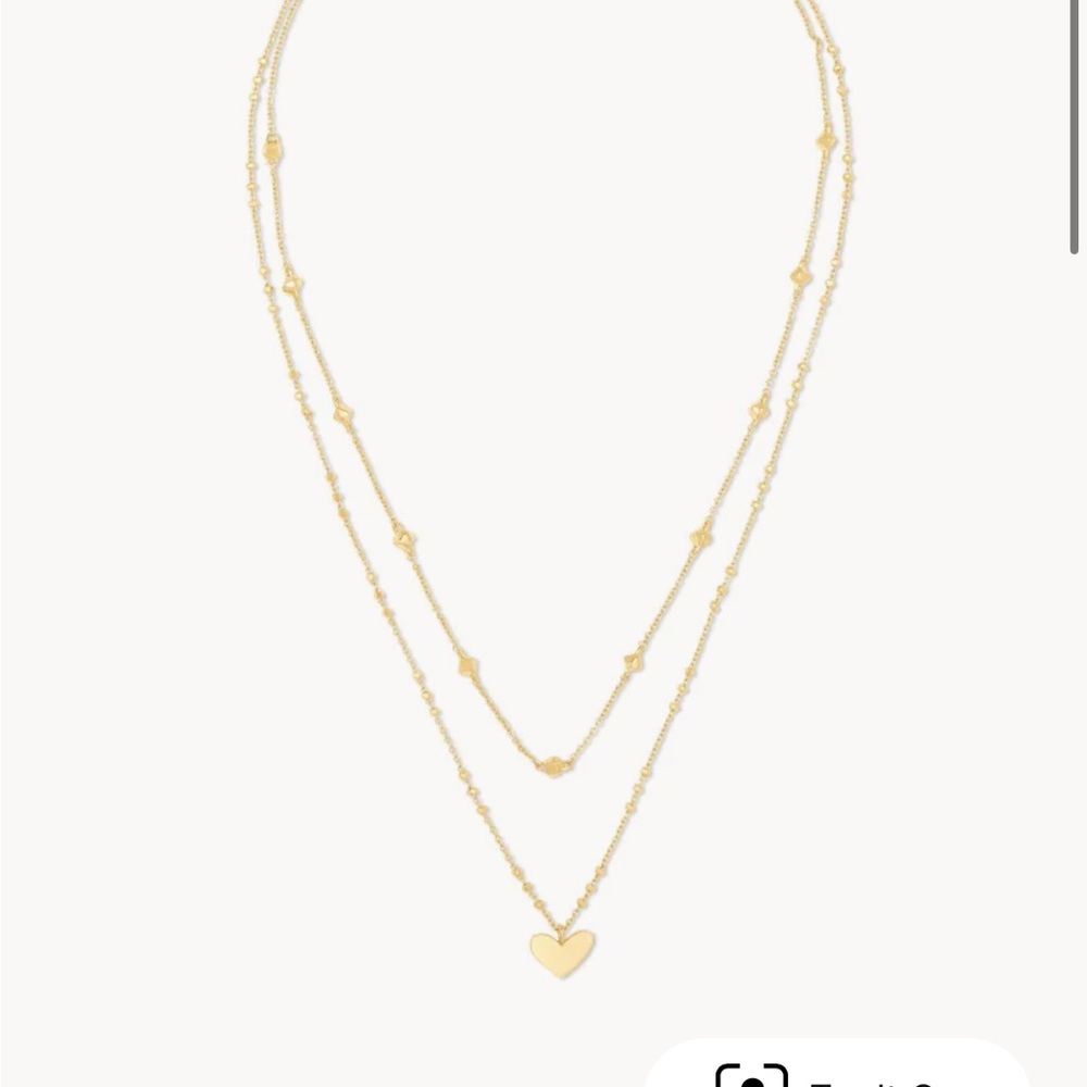 Kendra Scott Ari Heart Multi Strand Necklace in gold